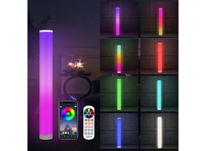 0726504923095 - Hengda - led Stehleuchte Lichtsäule Stehlampe 6W104cm rgb Standleuchte Dimmbar Atmosphäre Lampe Eck Standleuchte Fernbedienung - Weiß