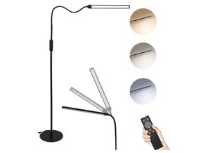 0726504929752 - Tolletour - 9W Stehlampe Leselampe Wohnzimmer Standleuchte led Dimmbar Flexibler Schwanenhals - schwarz