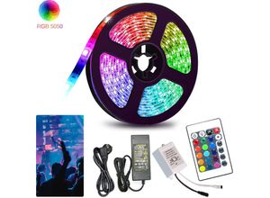 0726504945394 - Vingo - 1M led Streifen Lichtband Beleuchtung led Strip Lichterkette rgb led Stripe Band Strip Farbwechsel 30LEDs IP20 mit 24 Tasten Fernbedienung