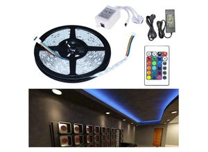 0726504946537 - Swanew - 3M led Streifen Lichtband Beleuchtung led Strip Lichterkette rgb led Stripe Band Strip Farbwechsel 30LEDs IP20 mit 24 Tasten Fernbedienung