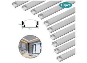 0726504946971 - Swanew - 10x1m Profilé Aluminium led Angle Anodisé Diffuseur laiteux pour Ruban Bande led Couvercle Blanc Opaque Forme en u - argent