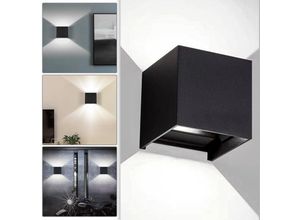 0726504999113 - Randaco - swanew Applique murale led IP65 Extérieur Chambre à coucher Moderne Lampe Up Down Lampe 12W Noir Blanc Froid