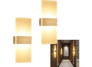 0726505000221 - Swanew - 2X 12W Applique Murale led Extérieure intérieur moderne Escalier spot mural Couloir Lampe Up Down Lumière Déco jardin Blanc chaud