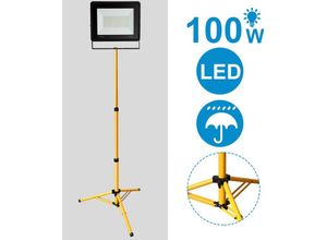 0726505003789 - Swanew - led Fluter Baustrahler Arbeitsleuchten Strahler Flutlicht mit Stativ 100W Kaltweiß