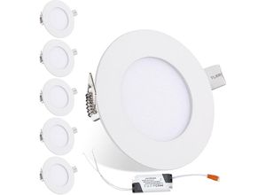 0726505394863 - Led Einbaustrahler Leuchtmittel Flur Farbwechsel Küche Panellampe 9W 6x - Swanew