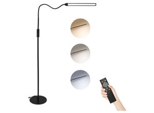 0726505405446 - 9W Stehlampe Leselampe Wohnzimmer Standleuchte led Dimmbar Flexibler Schwanenhals - schwarz - Vingo