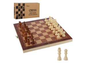 0726505415797 - SWANEW Schachspiel Sehr edles Figuren inkl 29x29CM 3 in1 Holz Schach PROFI