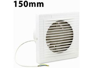 0726505419771 - Vingo - Badluefter Wandluefter Ventilator Luefter für Bad WC Kueche Wandventilator Badezimmer Wand Niedrigem Energieverbrauch Weiss 150 mm