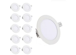 0726505600353 - Led Einbaustrahler Leuchtmittel Flur Farbwechsel Küche Panellampe 6W 10x - Weiß - Hengda