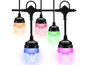 0726505601732 - Hengda - Lichterkette Glühbirnen 12 led Birnen 116M Lichterkette dimmbar für Weihnachten warmweiße led Lichterketten für Garten Balkon Camping