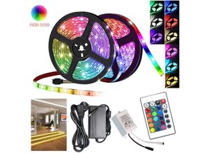 0726505613025 - Hengda 10M LED Streifen set  RGB LED Stripe 5050 SMD LED Strip 60 LEDs LED Band Nicht wasserdicht(IP20) mit 24 Tasten Fernbedienung - RGB