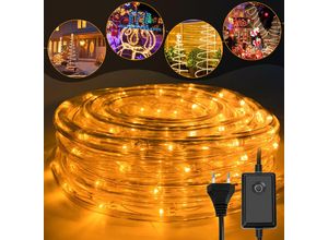 0726505720174 - Led Lichterschlauch Lichterschläuche Party Lichtleiste Lichtschlauch IP44 Lichterkette gelb-10m - gelb - Vingo