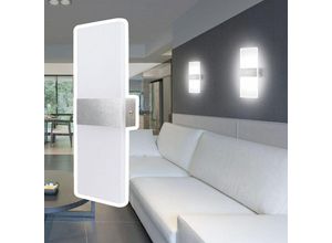 0726505721690 - Wolketon LED Wandleuchte Innen Außen Wandleuchten Modern Wandlampe Wandbeleuchtung Treppenhaus Flur Kaltweiß 2X 12W - Weiß