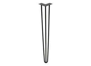 0726505721850 - Vingo - 4x Hairpin Legs Möbelbeine Tischläufer schwarz Hairpin Legs 3 Bügel für Esstisch 45cm - schwarz