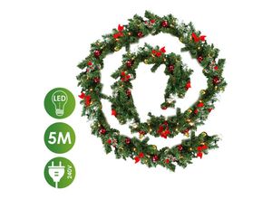 0726505724264 - 5m Weihnachtsgirlande mit Beleuchtung Tannengirlande künstlich 100 led warmweiß IP44 Weihnachtskranz Girlande Weihnachtsdeko für Weihnachten