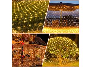 0726505728279 - Randaco - swanew led Lichternetz Deko Lichtervorhang Lichterkette Hochzeit Lichterketten Fenster Beleuchtung 8 Modi IP44 für Weihnachten Party Außen