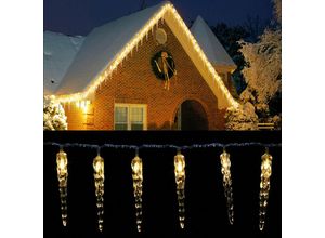 0726505730586 - Vingo - led Lichterkette Eiszapfen Eisregen Innen Außen Weihnachtsbeleuchtung Model40 Eiszapfen led 8 Licht-Funktionen Warmweiß - Warmweiß