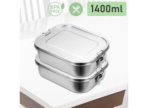 0726505733792 - Swanew - 1400ml Brotdose ohne Plastik bpa frei brotdose edelstahl Edelstahl Lunchbox