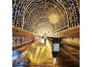 0726505945355 - LED-Lichterkette Eisregen LED-Lichtervorhang für Außen Innen Lichterkettenvorhang mit 8 Modi IP44 Wasserfest Weihnachtsdeko aussen Party Garten 10M