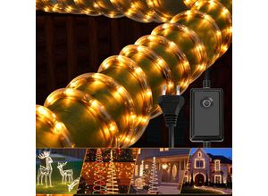 0726505946048 - Led Lichterschlauch Lichterschläuche Lichterkette Lichtschlauch Partylicht Party Garten gelb-10m - gelb - Tolletour