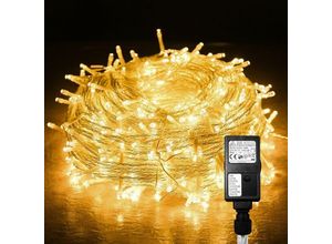 0726505965056 - Hengda - 10M 100 led Lichterkette Warmweiß 8 Lichtmodi Party Garten Innen Außen Deko Weihnachtsbeleuchtung IP44