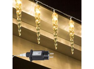 0726505966206 - Led Lichterkette Eiszapfen Eisregen Innen Außen Weihnachtsbeleuchtung Model40 Eiszapfen led 8 Licht-Funktionen Warmweiß - Warmweiß - Hengda