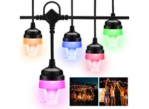 0726506020907 - 116m 12er led Lichterkette Glühbirnen Warmweiß Lichterkette Innen Außen Party Deko Lichterketten Farbe - rgb - Tolletour