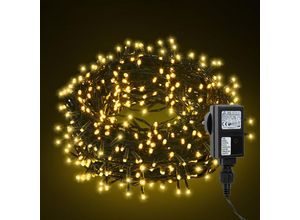 0726506259970 - Swanew - 10M 100 led Lichterkette für Weihnachtsbaum Warmweiße dunkelgrün Kupferdraht mit 8 Programmen LEDs für innen und außen IP44