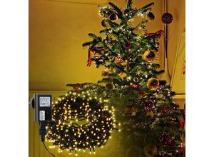 0726506260037 - 30M 300 led Lichterkette für Weihnachtsbaum Warmweiße dunkelgrün Kupferdraht mit 8 Programmen LEDs für innen und außen IP44 - Swanew