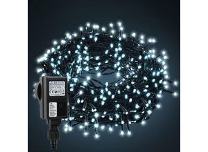 0726506261096 - Swanew 20M 200 led Lichterkette für Weihnachtsbaum Kaltweiße dunkelgrün Kupferdraht mit 8 Programmen LEDs für innen und außen IP44