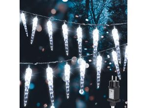 0726506261331 - Led Eiszapfen Lichterkette Eisregen 40 led Wasserdicht Weihnachten Meteor Eiszapfen Lichter kaltweiß - Vingo