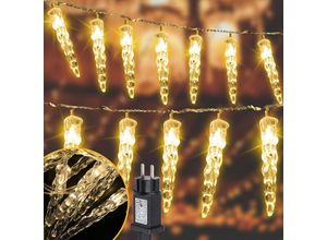 0726506275109 - Led glaçon Guirlande Noel Exterieur Décoration Jardin Festif Extérieur 40 led Blanc Chaud - Swanew