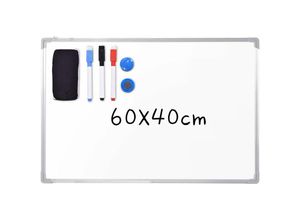 0728370750119 - Goplus - Whiteboard Testsieger beschreibbar Magnettafel Magnetwand mit Aluminium-Rahmen und Stiftablageweiss 60 x 40 cm