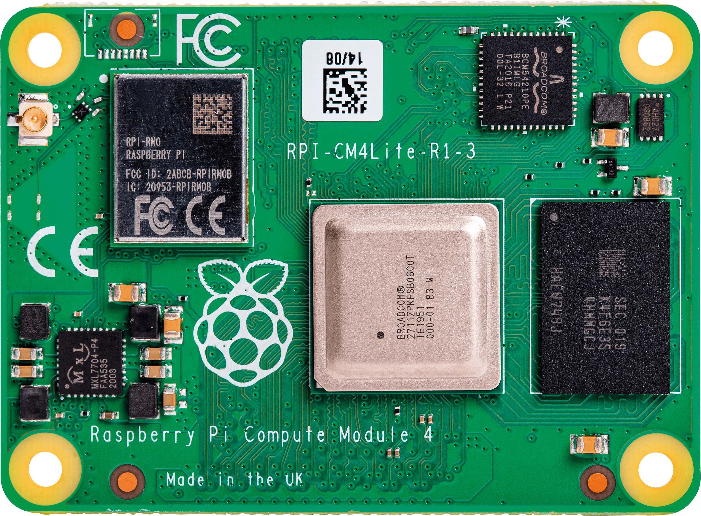0728886755295 - Raspberry Pi® Compute Modul 4 CM4102000 (2 GB RAM   0 GB eMMC   Wifi) 4 x 15 GHz
