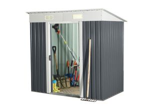 0729389814830 - Geräteschuppen mit Doppelschiebetür und Belüftung aus Metall Gerätehaus SAFE M