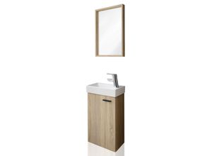 0729389815110 - Gäste WC Badmöbel Set Waschbecken mit Unterschrank inkl Armatur klein Sonoma 0729389815110 - Gäste WC Badmöbel Set Waschbecken mit Unterschrank inkl Armatur klein Sonoma