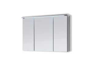 0729389816070 - Badmöbel Spiegelschrank DUO 100 mit LED Beleuchtung Grau