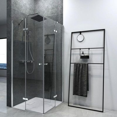 0729808432003 - EMKE Duschkabine Eckeinstieg Dusche Duschabtrennung mit 5 mm NANO-Glas 75x90cm 185cm Höhe - 75x90x185cm