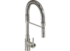 0730914524582 - Pollini Acqua Design - Spültischmischer aus Edelstahl mit Feder und ausziehbarer Brause CM0005 Rostfreier Stahl