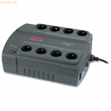 0731304233367 - BE400-GR Back-UPS ES 400VA 240W 230V 8 Schuko CEE 7 (4 Surge) Outputs