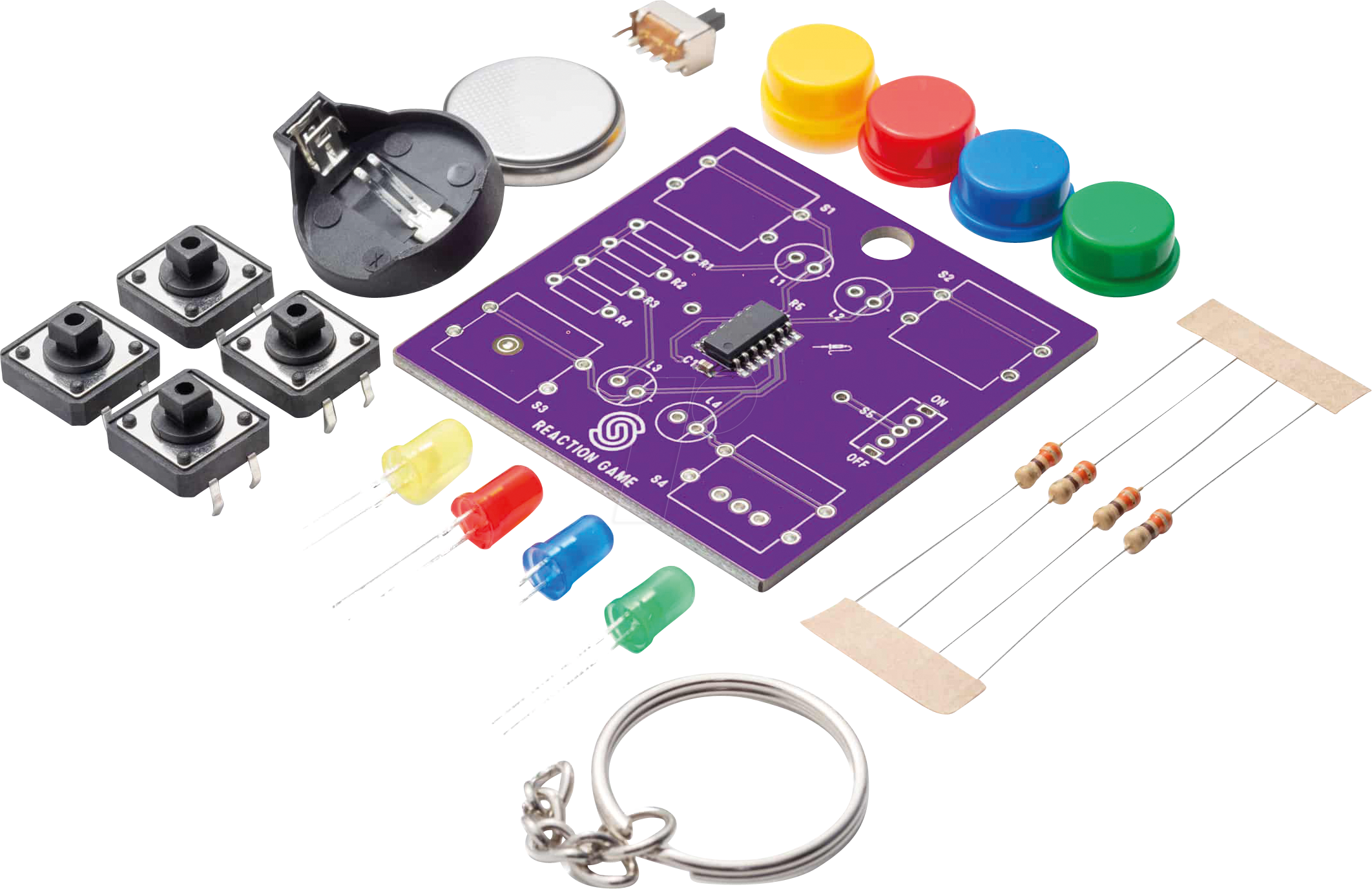 0732388664801 - SK REACTION GAME - Lötbausatz Reaktionsspiel Attiny404