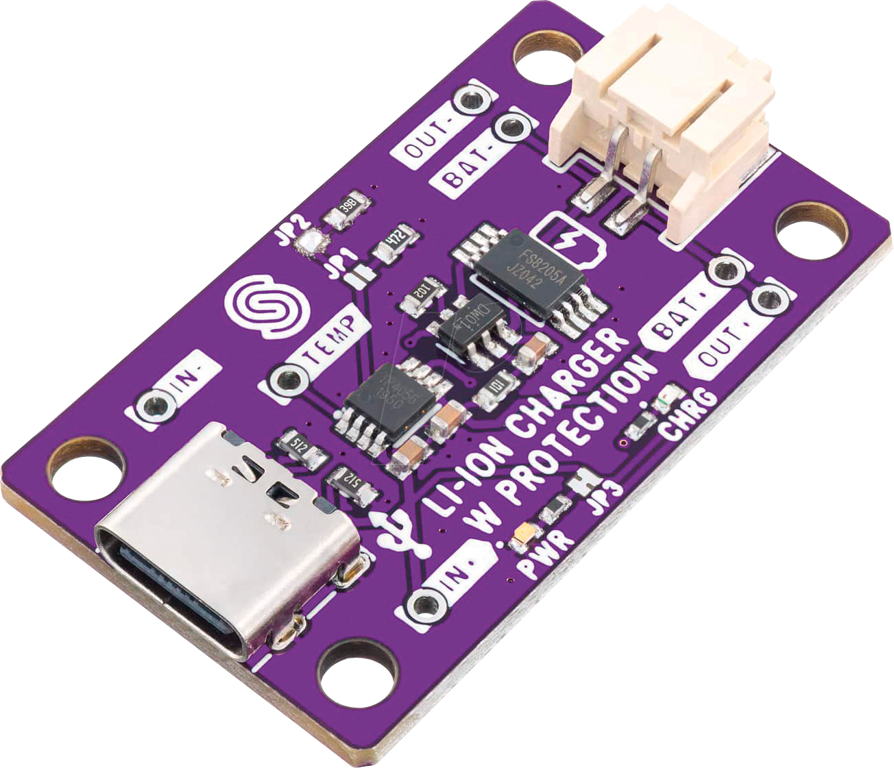 0732388675005 - DEBO CHARGE2 1A - Entwicklerboards - Ladeplatine für Li-Akkus 1A USB-C