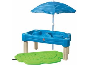 0733538850990 - Cascading Cove Sand & Wassertisch mit Sonnenschirm Wasserspieltisch für Kinder in Grün Wasserspielzeug   Sandtisch für den Garten - Braun - Step2