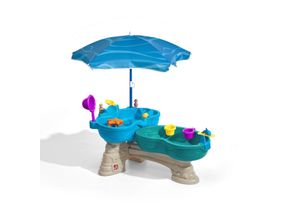 0733538864591 - Spill & Splash Seaway Wasserspieltisch Großer Wassertisch mit 11-teiligem Zubehör Set & Sonnenschirm Garten Wasser Spieltisch für Kinder in Blau