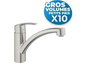 0734077007678 - Startset mit 10 Einhebel-Spültischmischern 140°-Drehzone Supersteel (32441DC1-GVP10) - Grohe