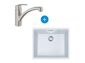 0734077013563 - Set Sirius Unterbauspüle 525x44cm Tectonite® Artic White + Grohe Einhebel-SuperSteel-Mischbatterie (SID110-50B-DC1) - Franke