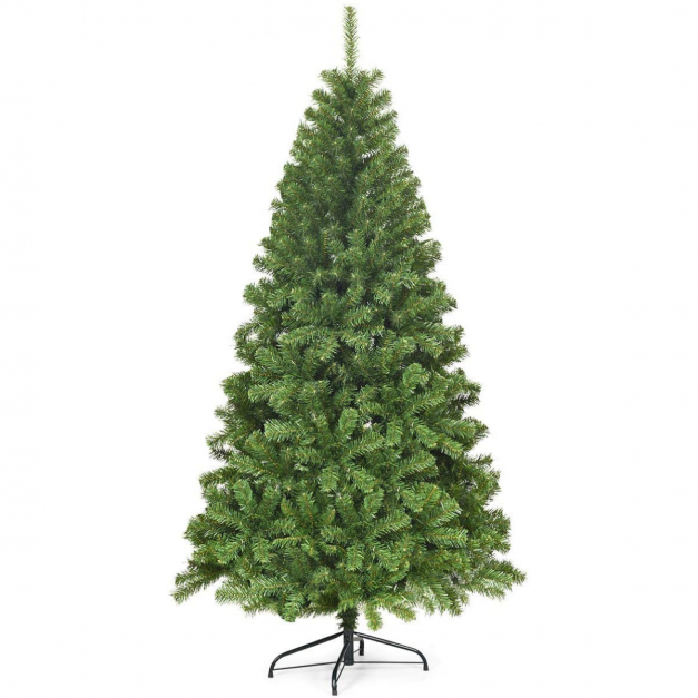 0736542230291 - Costway Künstlicher Weihnachtsbaum 180 cm Tannenbaum Weihnachtsbaum mit Metallständer Grün