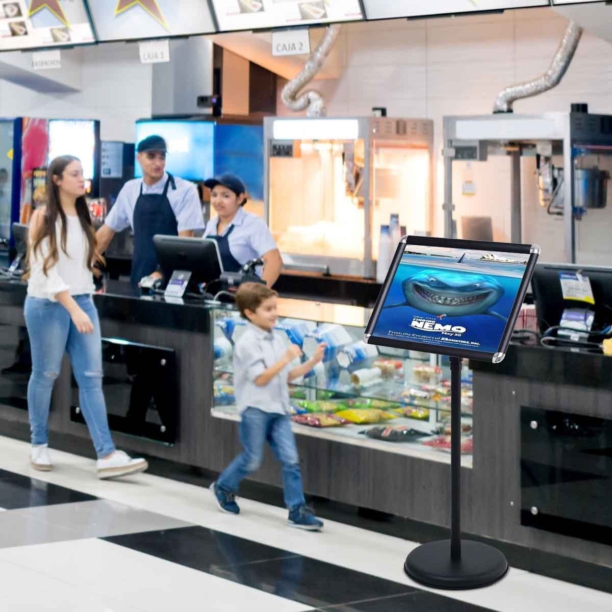 0736542230550 - Din A3 höhenverstellbarer Präsentationsständer Infoständer Schwarz