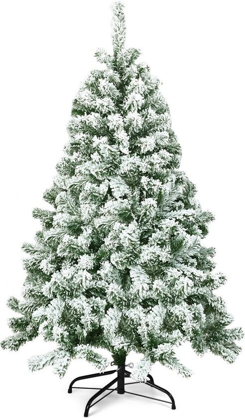 0736542242881 - Snow -Covered Weihnachtsbaum mit Metallständer und 630 spitzen PVC -Nadeln 180 cm