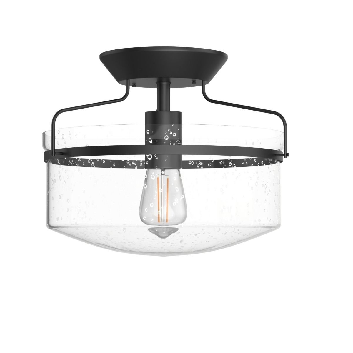 0736542243048 - Deckenleuchte Glas Deckenlampe modern Lampe mit halboffenen Glasschirmen E27 Sockel Perfekt fuer Wohnzimmer Schlafzimmer Esszimmer - Costway